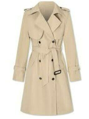 The Drop Double-Breasted Beige Trench Coat Oversized With Belt XXS New
